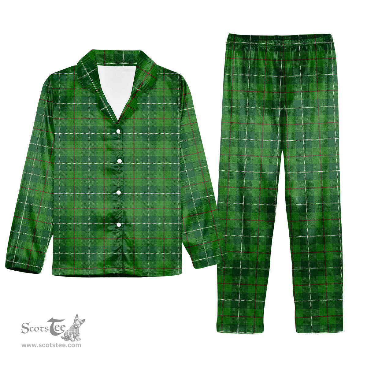 ScotsTee Shop Scottish Clephan Tartan Pajama Satin Velvet Flannel Pajama Set