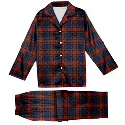 ScotsTee Shop Scottish Clarke Red Tartan Pajama Satin Velvet Flannel Pajama Set
