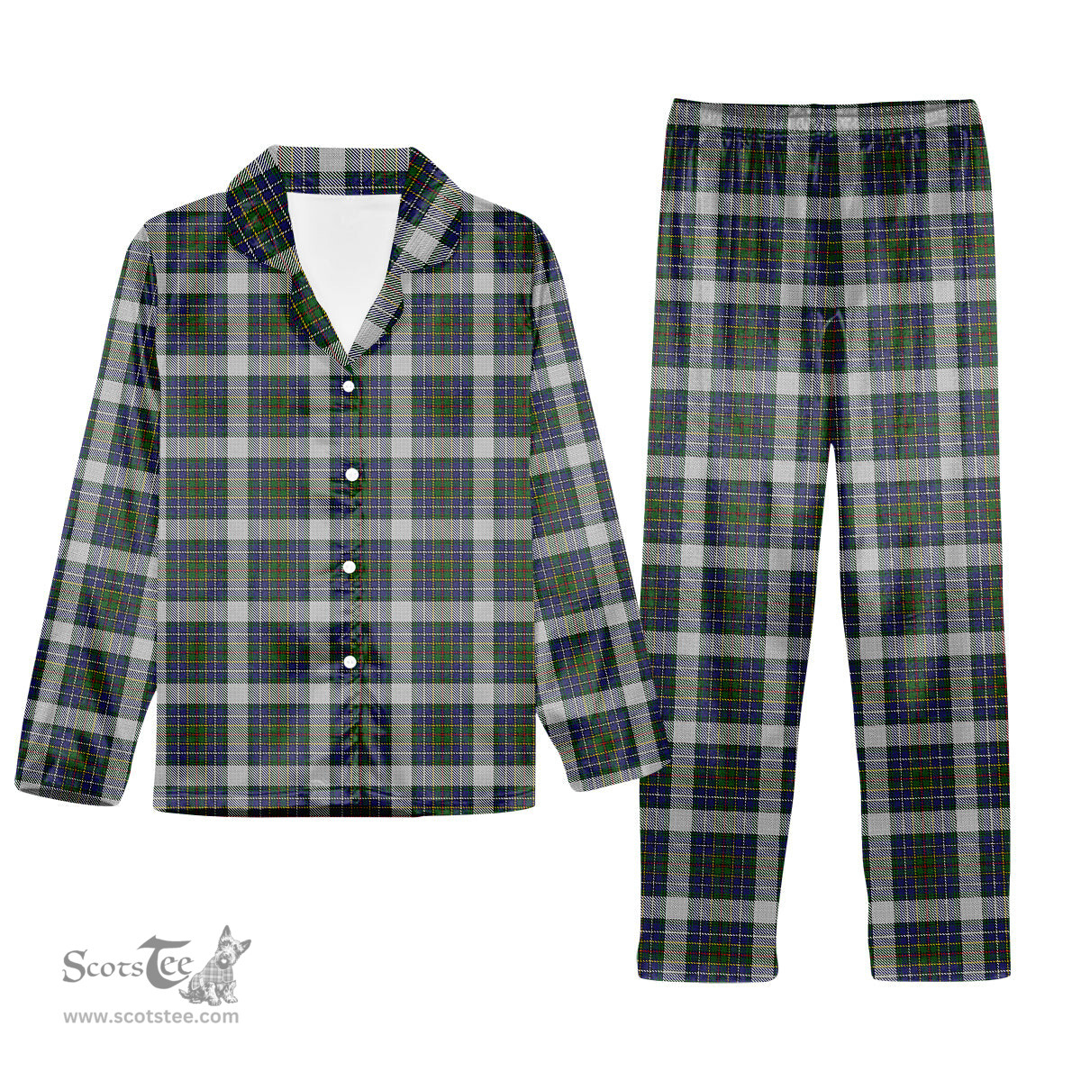 ScotsTee Shop Scottish Cockburn of Ormiston Dress Tartan Pajama Satin Velvet Flannel Pajama Set
