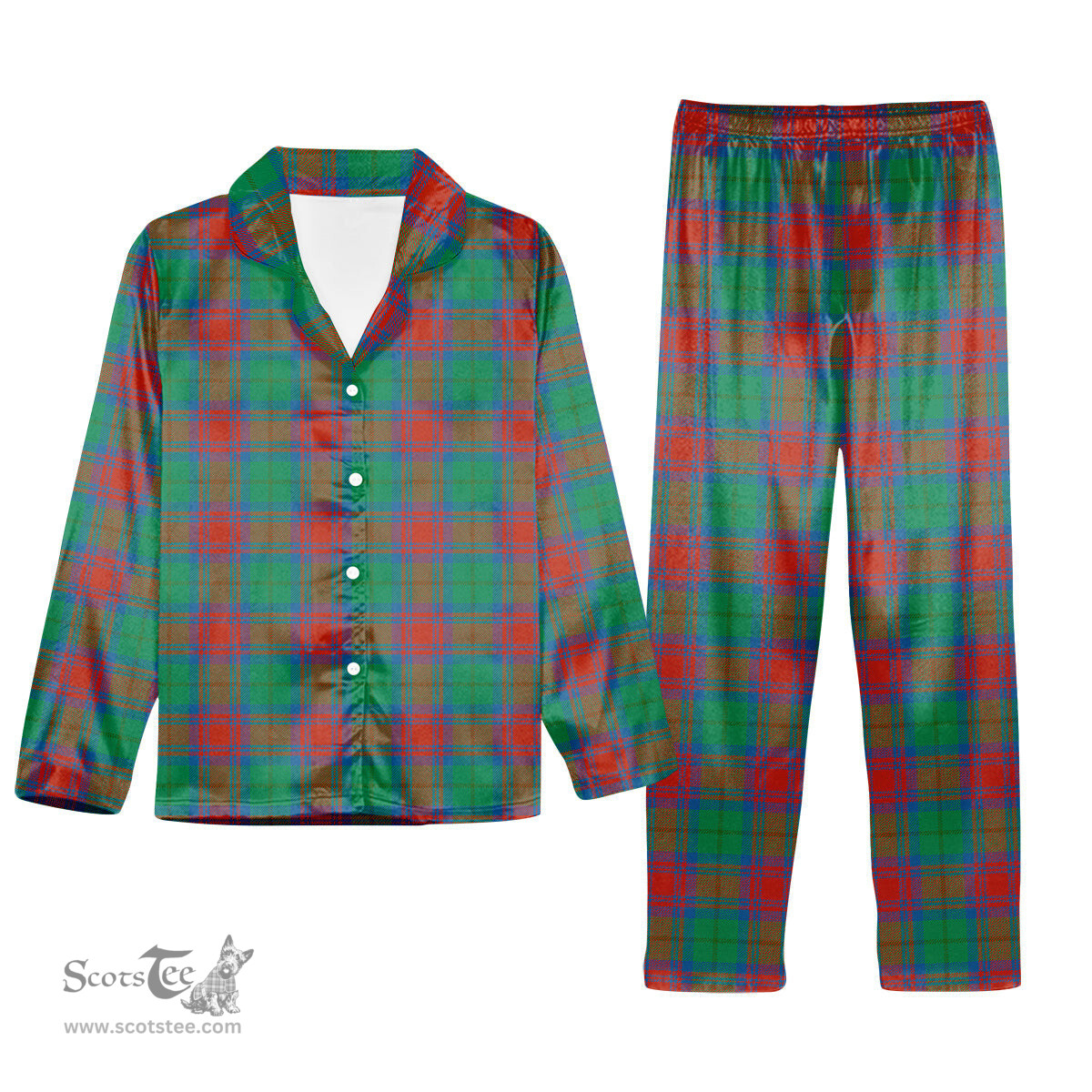 ScotsTee Shop Scottish Cranstoun Dress Ancient Tartan Pajama Satin Velvet Flannel Pajama Set
