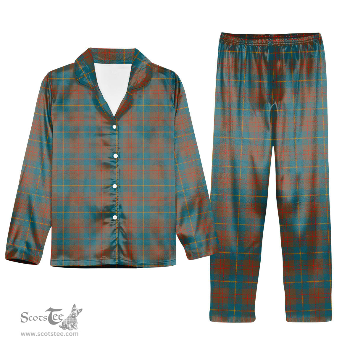 ScotsTee Shop Scottish Cameron Hunting Ancient Tartan Pajama Satin Velvet Flannel Pajama Set