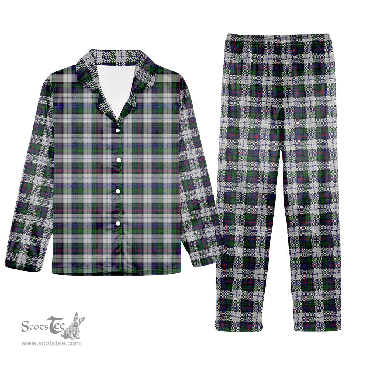 ScotsTee Shop Scottish Campbell of Cawdor Dress Tartan Pajama Satin Velvet Flannel Pajama Set