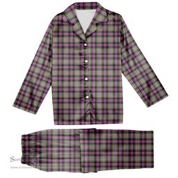 ScotsTee Shop Scottish Dundee Pink Variation Ancient Clan Tartan Pajama Satin Velvet Flannel Pajama Set