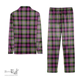 ScotsTee Shop Scottish Dundee Pink Variation Ancient Clan Tartan Pajama Satin Velvet Flannel Pajama Set