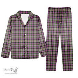 ScotsTee Shop Scottish Dundee Pink Variation Ancient Clan Tartan Pajama Satin Velvet Flannel Pajama Set