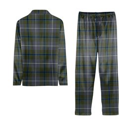 ScotsTee Shop Scottish Douglas Green  Ancient Tartan Pajama Satin Velvet Flannel Pajama Set