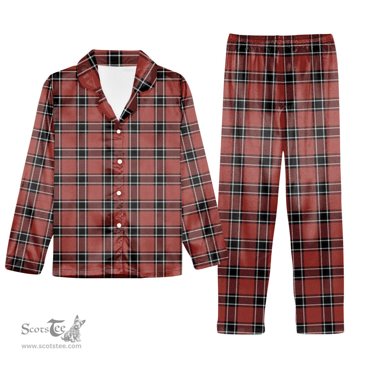 ScotsTee Shop Scottish Dunbar District Ancient Tartan Pajama Satin Velvet Flannel Pajama Set