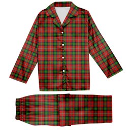 ScotsTee Shop Scottish Fairlie Modern Tartan Pajama Satin Velvet Flannel Pajama Set