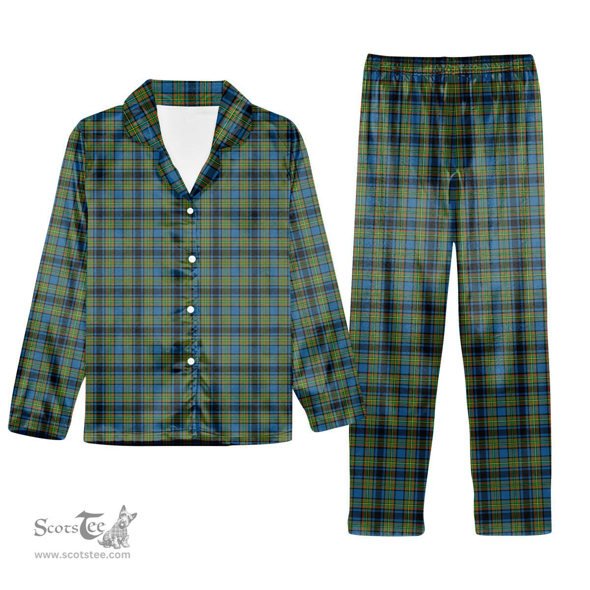ScotsTee Shop Scottish Gillies Ancient Tartan Pajama Satin Velvet Flannel Pajama Set