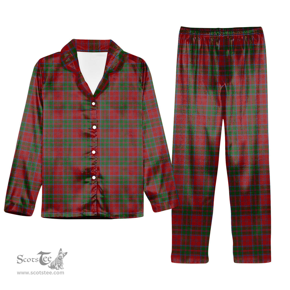 ScotsTee Shop Scottish Drummond Tartan Pajama Satin Velvet Flannel Pajama Set