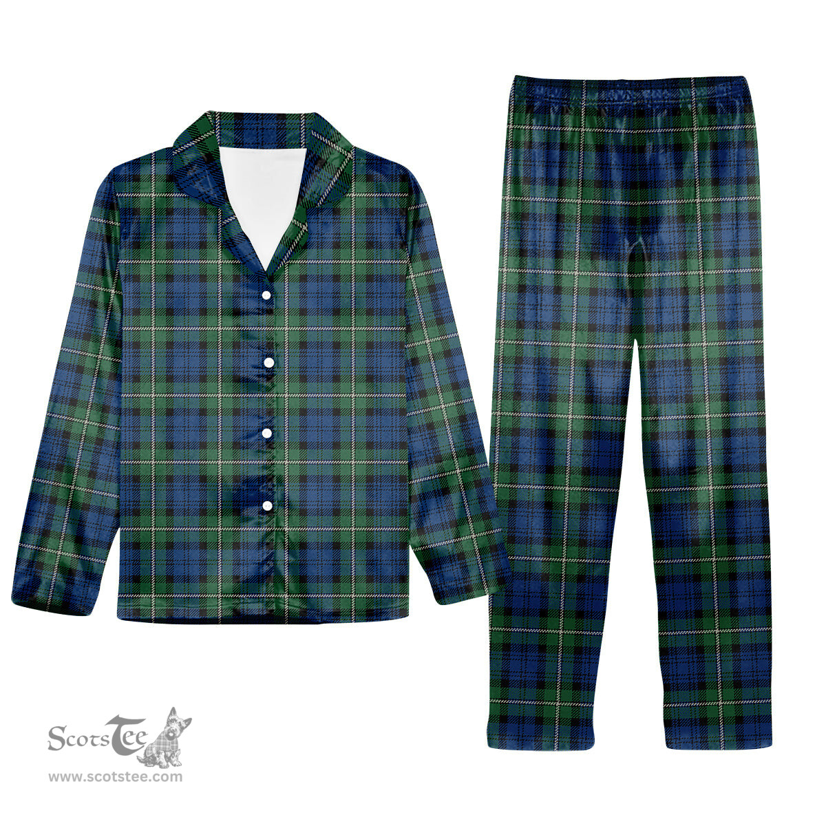 ScotsTee Shop Scottish Forbes Ancient Tartan Pajama Satin Velvet Flannel Pajama Set