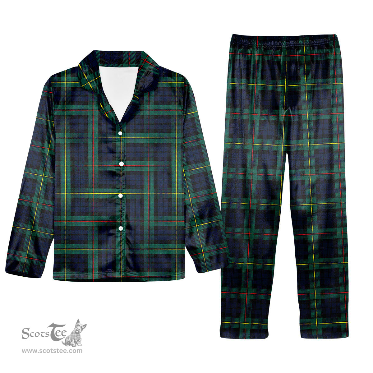 ScotsTee Shop Scottish Ewing Modern Tartan Pajama Satin Velvet Flannel Pajama Set