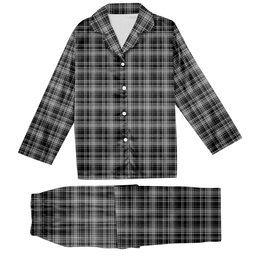 ScotsTee Shop Scottish Drummond Grey Clans Originaux Tartan Pajama Satin Velvet Flannel Pajama Set