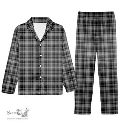 ScotsTee Shop Scottish Drummond Grey Clans Originaux Tartan Pajama Satin Velvet Flannel Pajama Set
