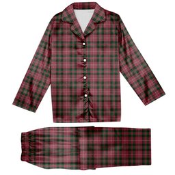 ScotsTee Shop Scottish Galbraith Maroon Ancient Tartan Pajama Satin Velvet Flannel Pajama Set