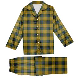 ScotsTee Shop Scottish Fraser Yellow Tartan Pajama Satin Velvet Flannel Pajama Set
