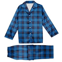 ScotsTee Shop Scottish Douglas Variation Tartan Pajama Satin Velvet Flannel Pajama Set