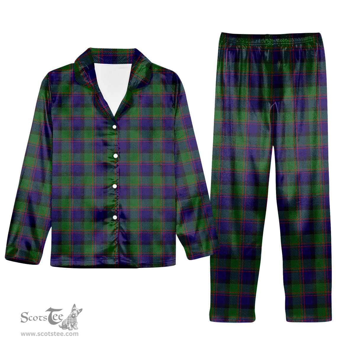 ScotsTee Shop Scottish Gammell 1978 Tartan Pajama Satin Velvet Flannel Pajama Set