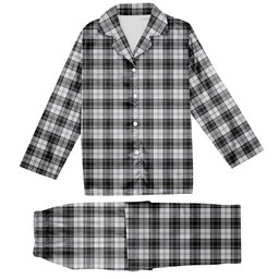ScotsTee Shop Scottish Douglas Grey Ancient Tartan Pajama Satin Velvet Flannel Pajama Set