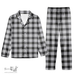 ScotsTee Shop Scottish Douglas Grey Ancient Tartan Pajama Satin Velvet Flannel Pajama Set
