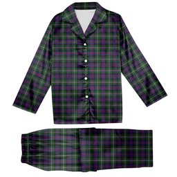 ScotsTee Shop Scottish Davidson Double Tartan Pajama Satin Velvet Flannel Pajama Set
