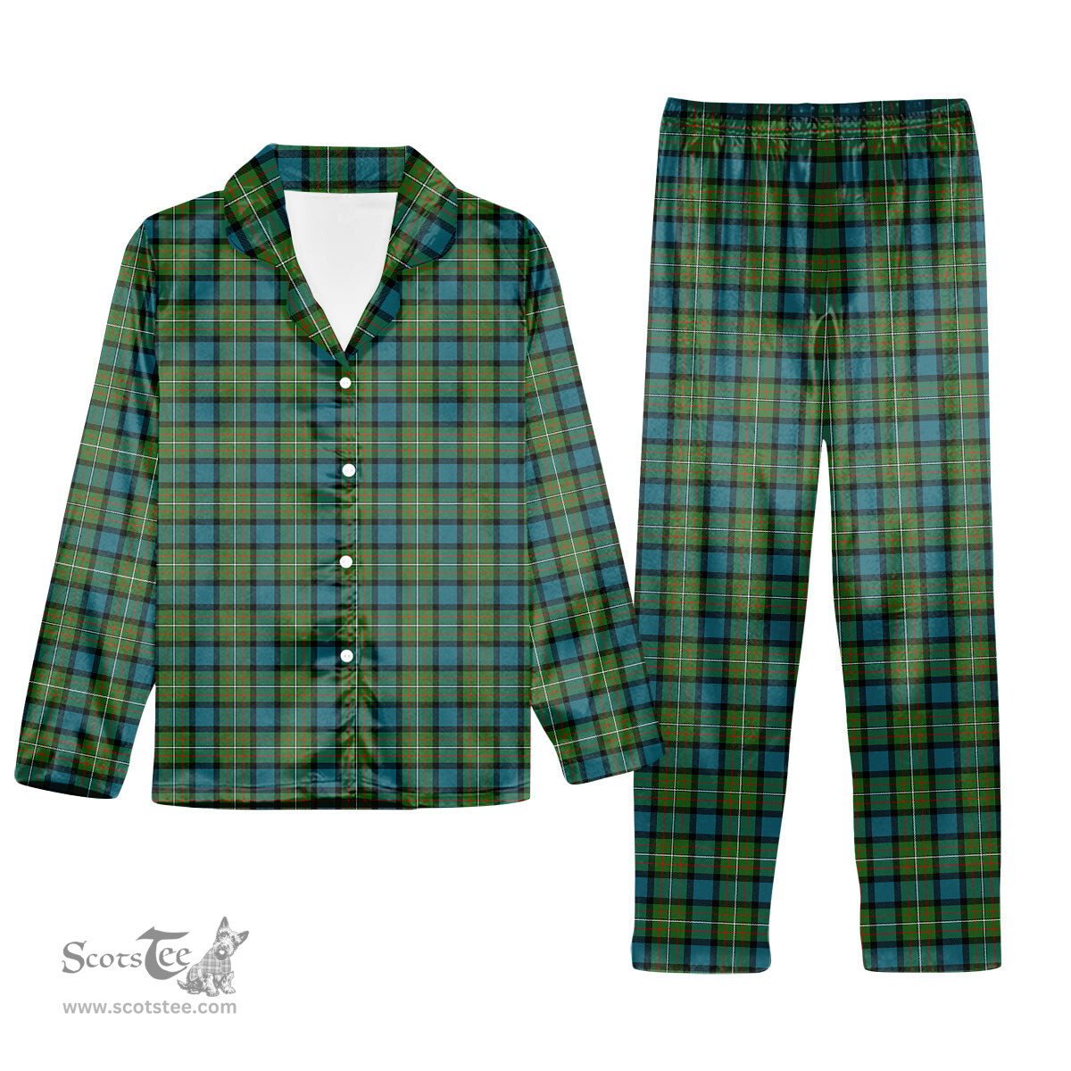 ScotsTee Shop Scottish Ferguson Ancient Clan Tartan Pajama Satin Velvet Flannel Pajama Set