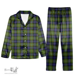ScotsTee Shop Scottish Fergusson Modern Tartan Pajama Satin Velvet Flannel Pajama Set