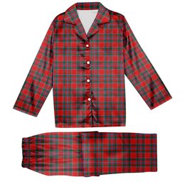 ScotsTee Shop Scottish Drummond of Perth Modern Tartan Pajama Satin Velvet Flannel Pajama Set
