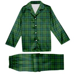 ScotsTee Shop Scottish Dunbar Hunting Modern Tartan Pajama Satin Velvet Flannel Pajama Set