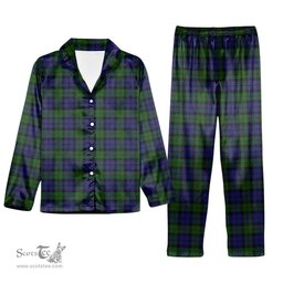 ScotsTee Shop Scottish Dundas 2 Tartan Pajama Satin Velvet Flannel Pajama Set