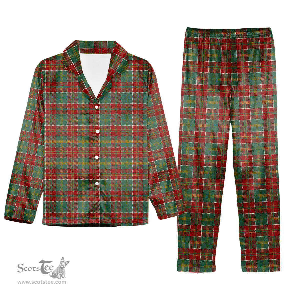 ScotsTee Shop Scottish Donald of Kingsburgh Tartan Pajama Satin Velvet Flannel Pajama Set