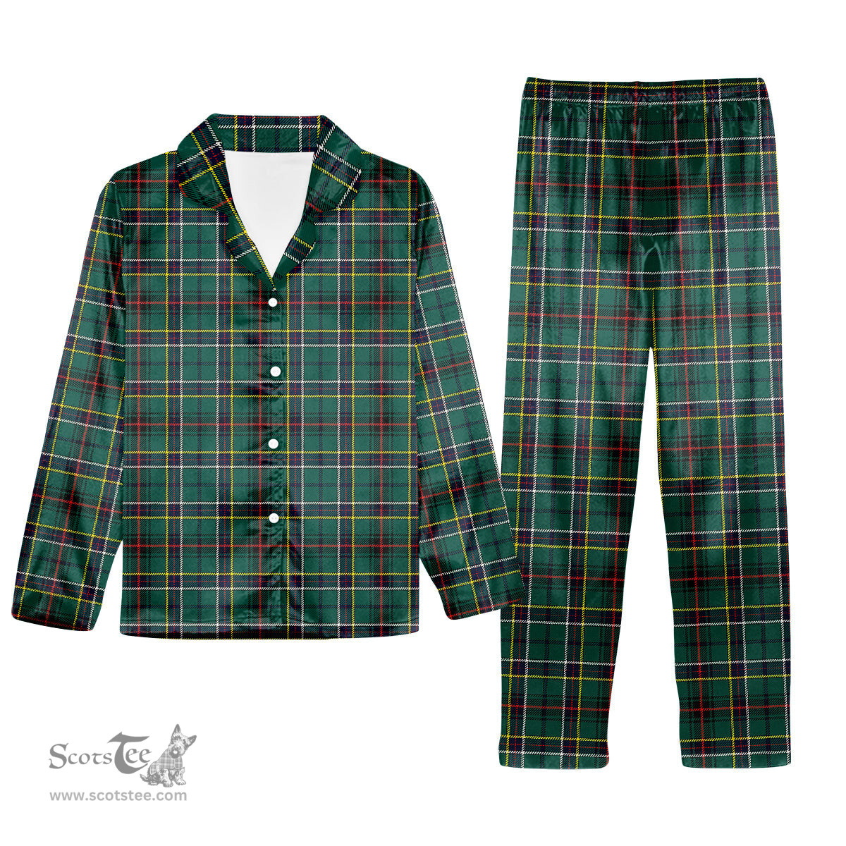 ScotsTee Shop Scottish Duncan of Sketraw Modern Tartan Pajama Satin Velvet Flannel Pajama Set