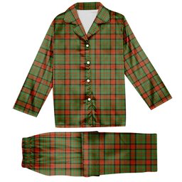 ScotsTee Shop Scottish Dalrymple of Castleton #2 Ancient Tartan Pajama Satin Velvet Flannel Pajama Set