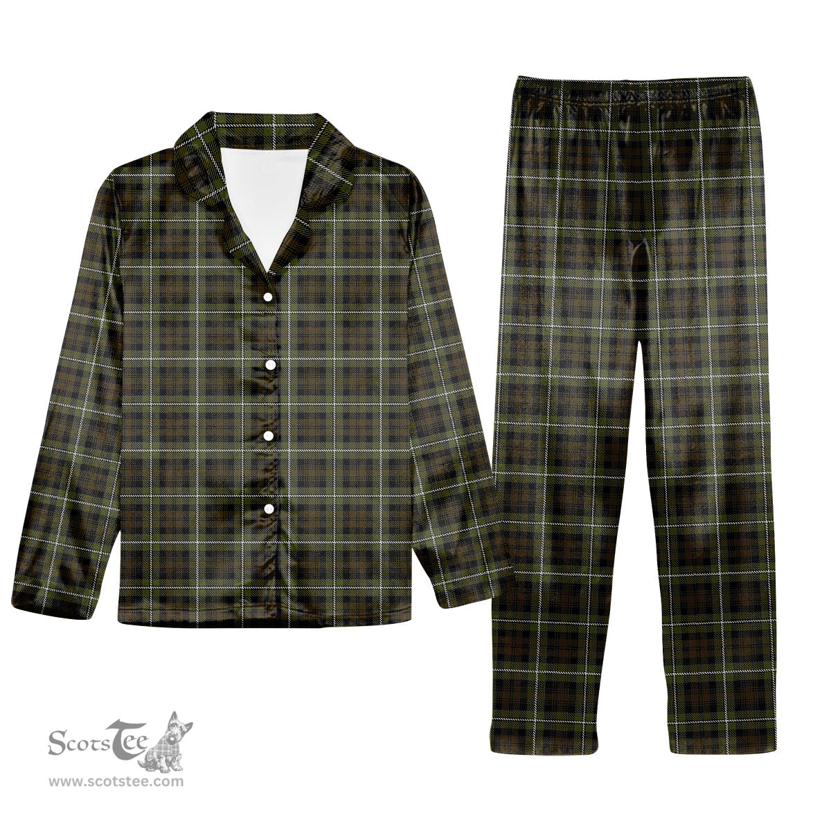 ScotsTee Shop Scottish Forbes of Druminnor Tartan Pajama Satin Velvet Flannel Pajama Set