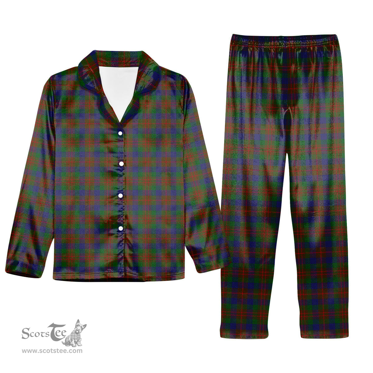 ScotsTee Shop Scottish Dorward Tartan Pajama Satin Velvet Flannel Pajama Set