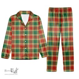 ScotsTee Shop Scottish Gibbs Ancient Tartan Pajama Satin Velvet Flannel Pajama Set