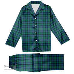 ScotsTee Shop Scottish Flower Of Scotland Tartan Pajama Satin Velvet Flannel Pajama Set