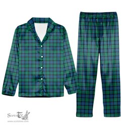 ScotsTee Shop Scottish Flower Of Scotland Tartan Pajama Satin Velvet Flannel Pajama Set