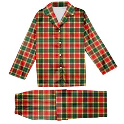 ScotsTee Shop Scottish Gibbs Tartan Pajama Satin Velvet Flannel Pajama Set