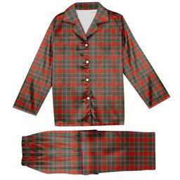 ScotsTee Shop Scottish Drummond of Perth Ancient Tartan Pajama Satin Velvet Flannel Pajama Set