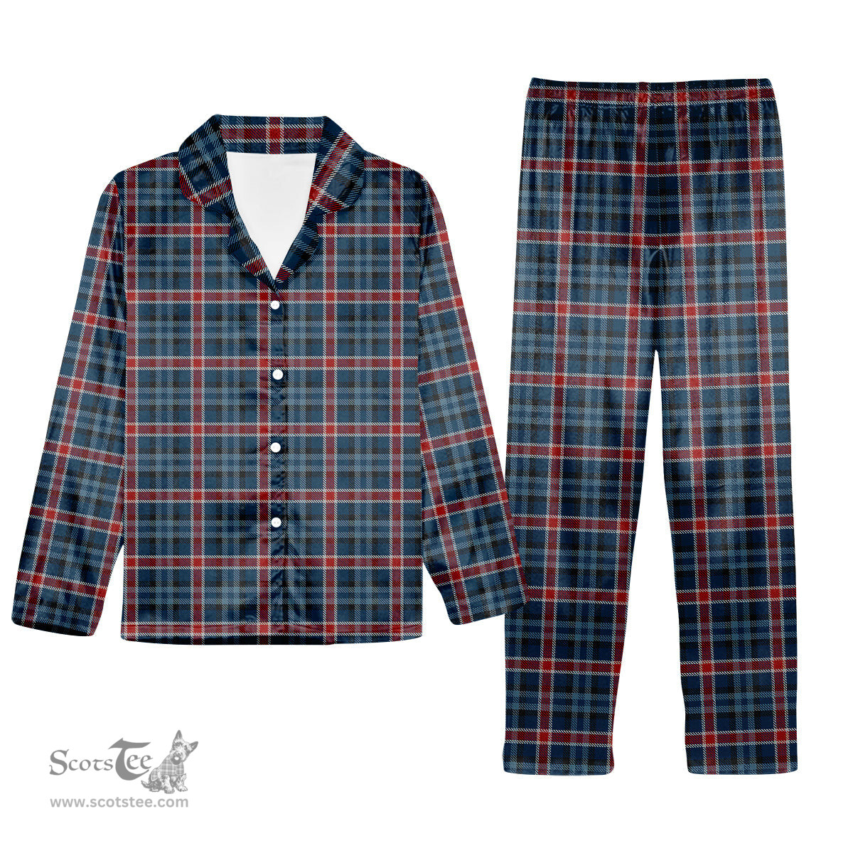 ScotsTee Shop Scottish Gandy of Myrton Tartan Pajama Satin Velvet Flannel Pajama Set