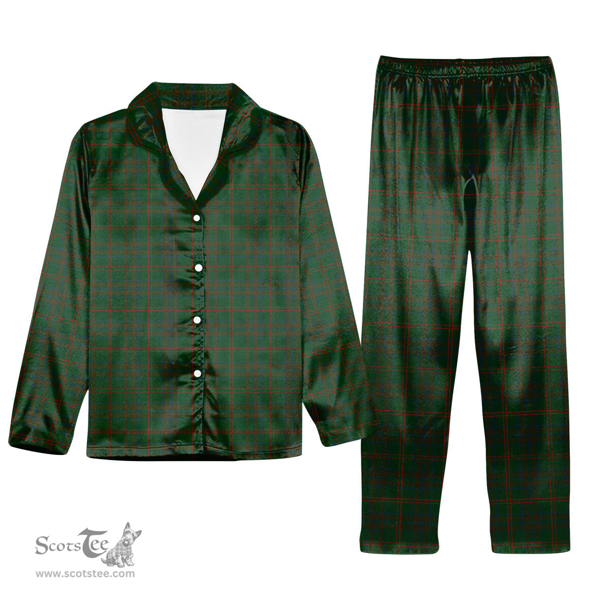 ScotsTee Shop Scottish Gayre Bodyguard Tartan Pajama Satin Velvet Flannel Pajama Set