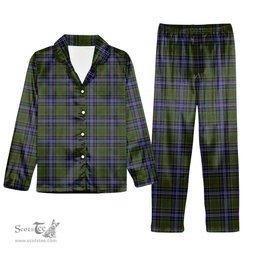 ScotsTee Shop Scottish Drennan Tartan Pajama Satin Velvet Flannel Pajama Set