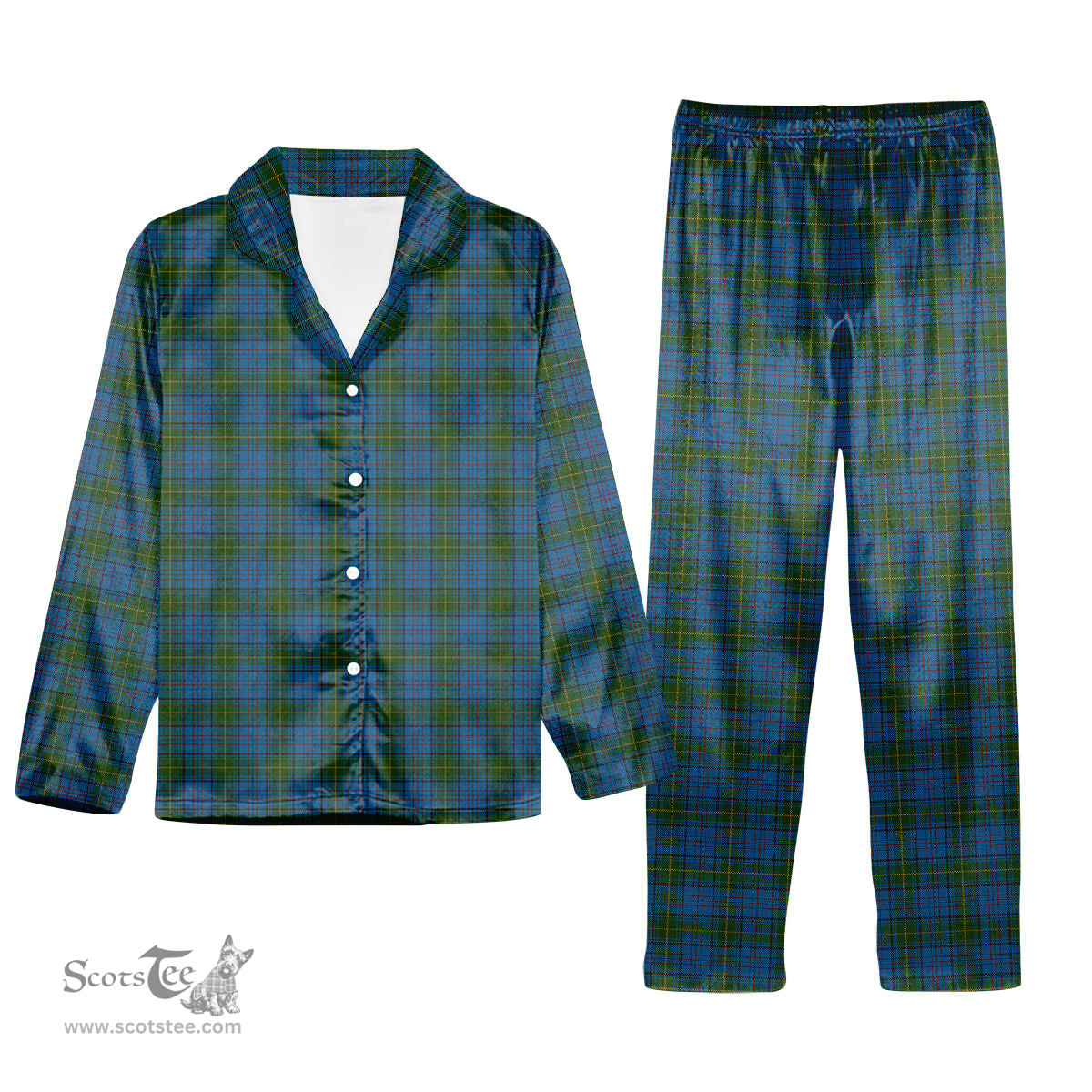 ScotsTee Shop Scottish Donegal County Tartan Pajama Satin Velvet Flannel Pajama Set
