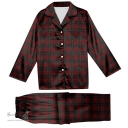 ScotsTee Shop Scottish Donald of Glencoe Tartan Pajama Satin Velvet Flannel Pajama Set