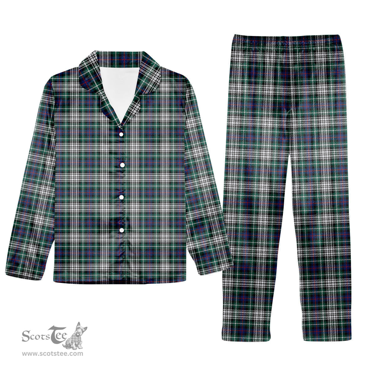 ScotsTee Shop Scottish Davidson of Tulloch Dress Modern Tartan Pajama Satin Velvet Flannel Pajama Set