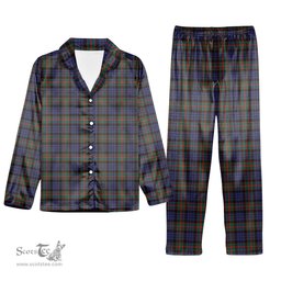 ScotsTee Shop Scottish Fletcher of Dunans SC Tartan Pajama Satin Velvet Flannel Pajama Set