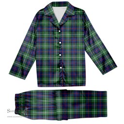 ScotsTee Shop Scottish Davidson of Tulloch Modern Tartan Pajama Satin Velvet Flannel Pajama Set