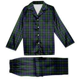 ScotsTee Shop Scottish Donnachaidh Robertson Tartan Pajama Satin Velvet Flannel Pajama Set