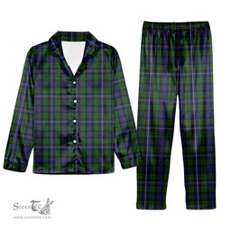 ScotsTee Shop Scottish Donnachaidh Robertson Tartan Pajama Satin Velvet Flannel Pajama Set
